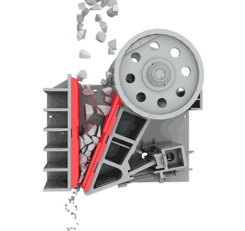 Jaw crusher performing primary crushing of large rock